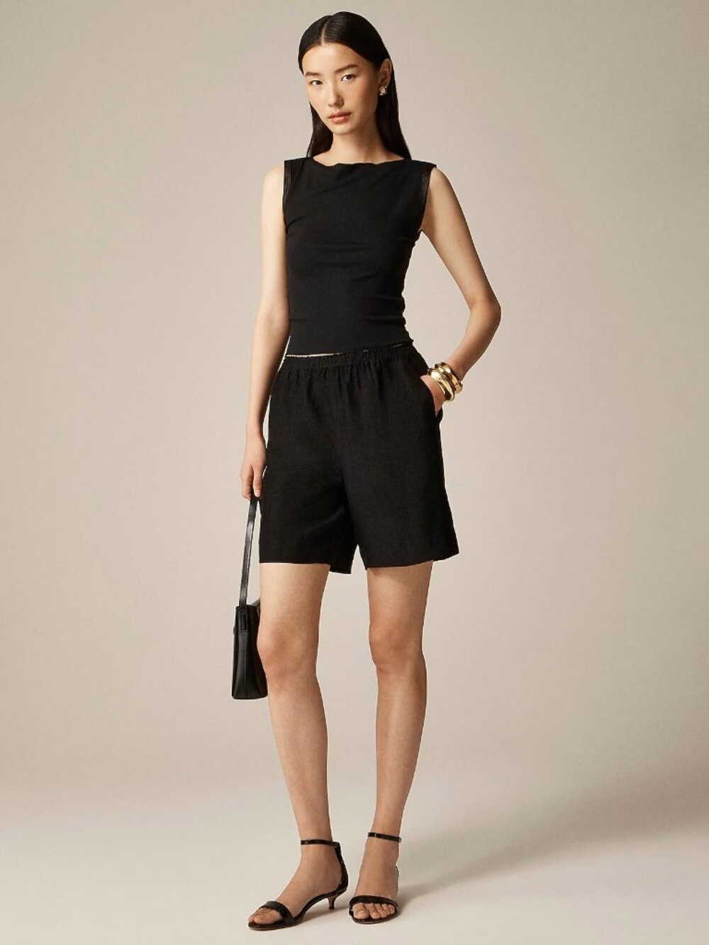J. Crew 7" Stratus short in textured satin, S